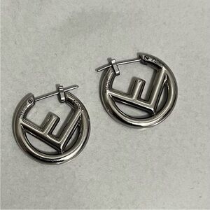 Fendi authentic silver hoop earrings